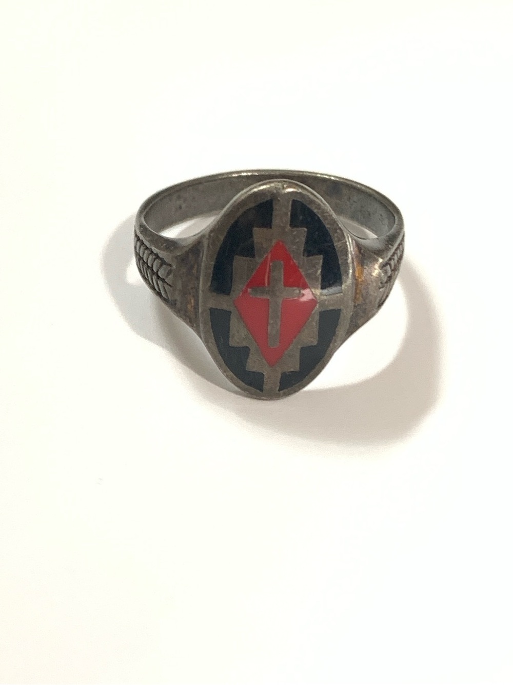 Vintage Sterling Silver Cross Ring size 12.5